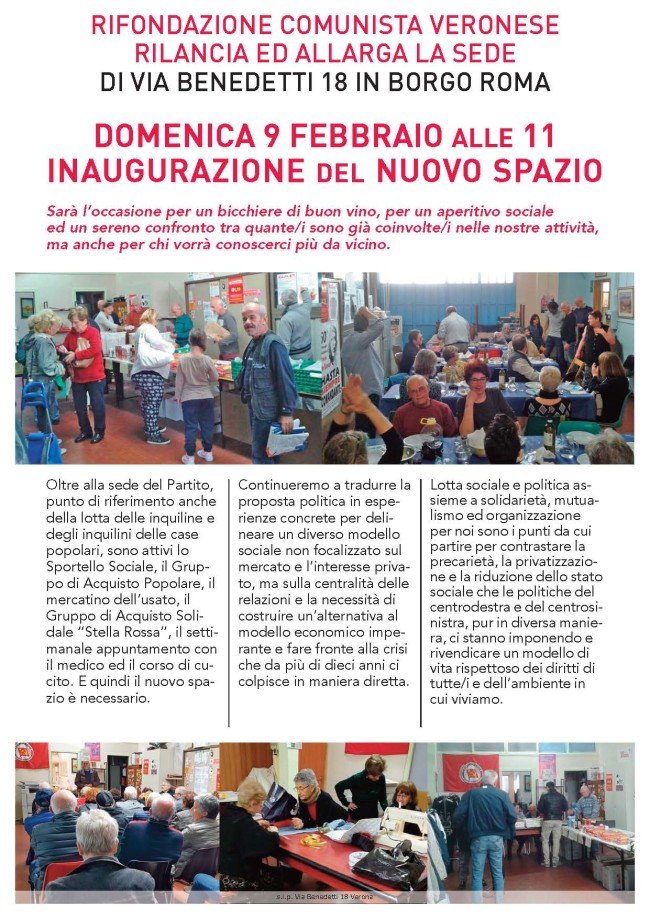 inaugurazione sede Prc di Verona