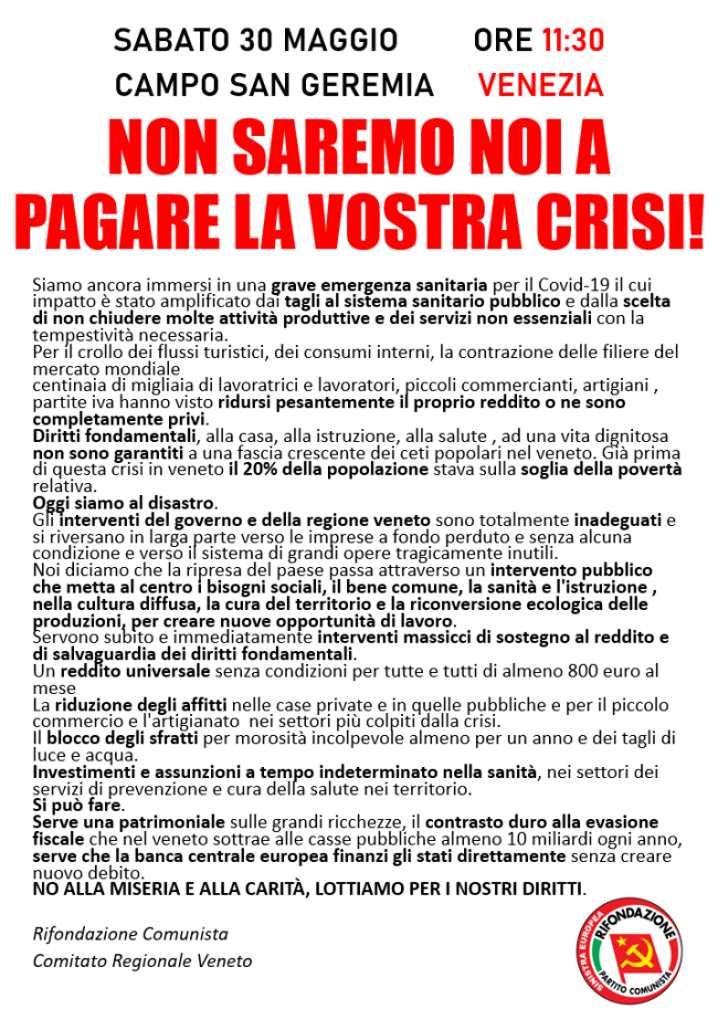 Non saremo noi a pagare la vostra crisi 2